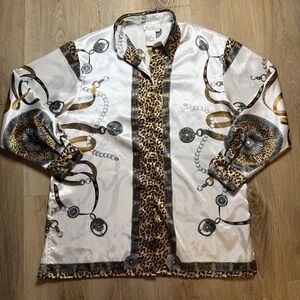 Fred David Size 12 Woman's Polyester Vintage‎ Classic Button Down Blouse Floral